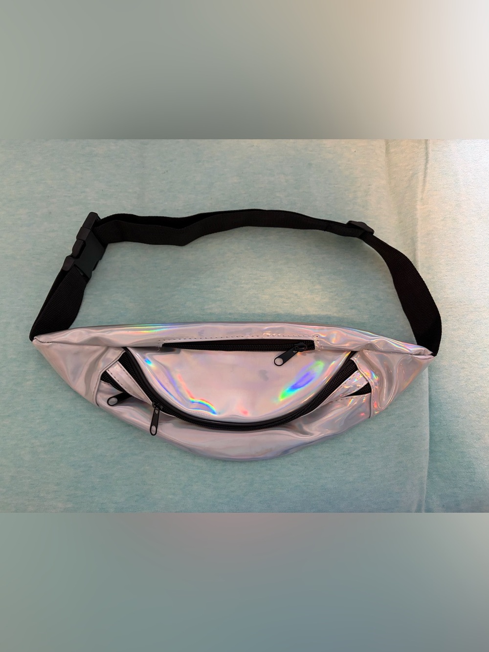 Holographic Iridescent Fanny Pack - Silver Shine